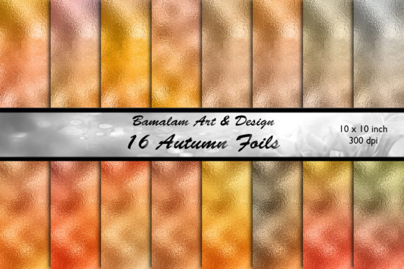 16 Autumn Foil Textures Graphics for Designers