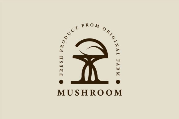 Abstract Mushroom Logo Line Vintage Graphics and Logos