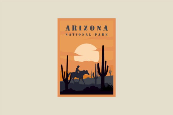 Arizona National Park Vintage Poster Graphics & Graphic Templates