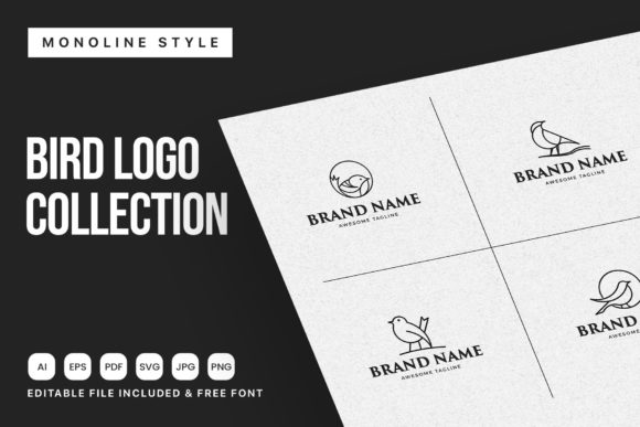 Bird Monoline Logo Design Graphics and Logos Review