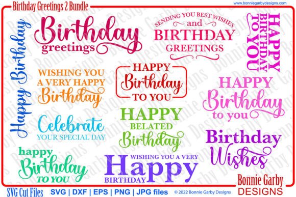 Birthday Greetings2 SVG Sentiment Bundle: Graphics and T-Shirt Designs Review