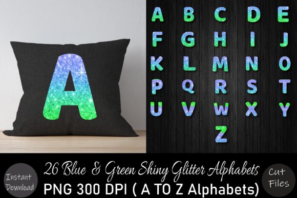 Blue Green Glitter a to Z Alphabets Set Review