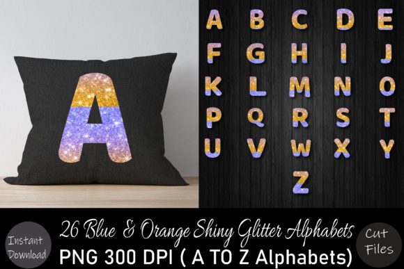 Blue Orange Glitter a to Z Alphabets Set Graphics and Crafts Review
