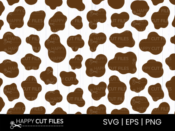Brown Cow Print Graphics for Crafts and Branding