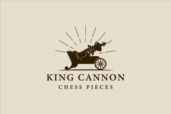 Chess King Cannon Creative Logo Vector Graphics