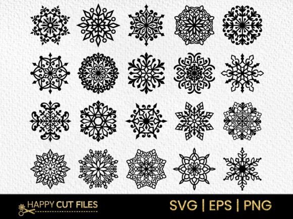 Christmas Snowflake Svg Bundle Clipart Graphics and Crafts