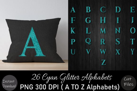 Cyan Glitter a to Z Alphabets Set Review