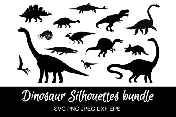 Dinosaur Silhouette Svg Png Jpeg Eps Set Graphics and Illustrations Review
