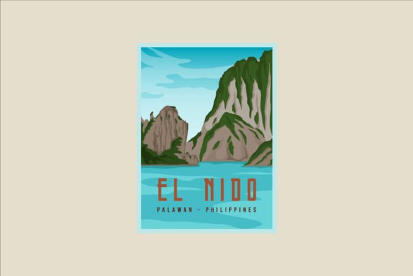 El Nido Palawan Beach Poster Design Graphics