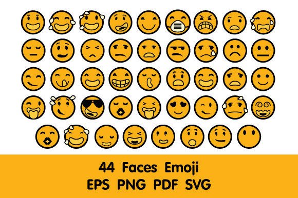 Facial Expressions of Emojis Graphics and Illustrations Review