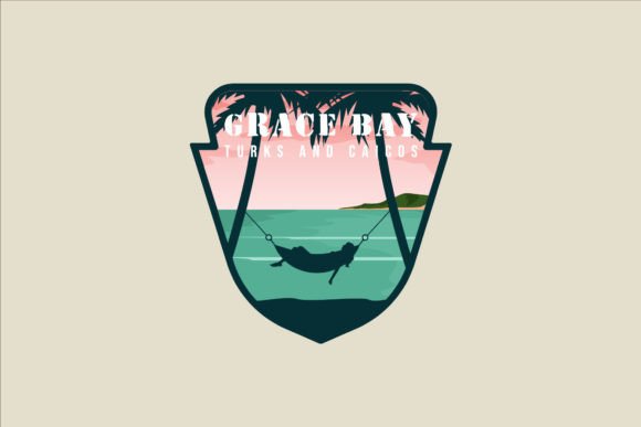 Grace Bay Beach Vector Emblem Logo Graphics and Logos Review