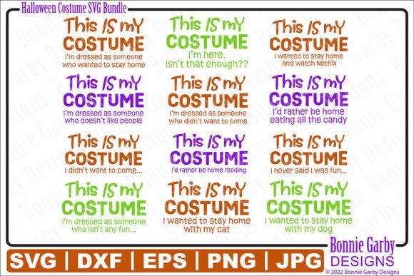 Halloween Costume SVG Bundle Funny Quote Graphics and T-Shirt Designs