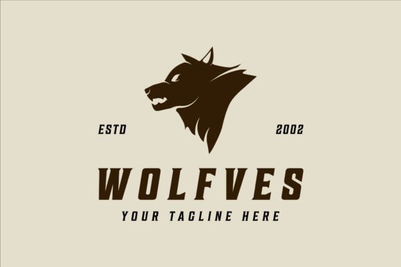 Head of Wolf Logo Vintage Vector Design
