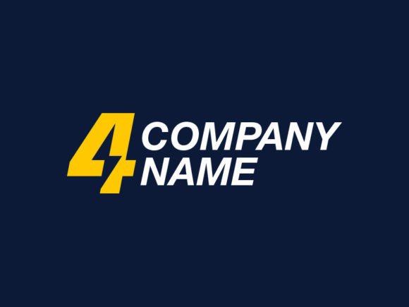 Modern Number 4 Logo Template for Logos and Graphics