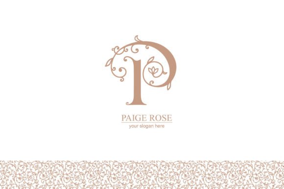 P Logo, Letter P Monogram, Style – Floral Graphics