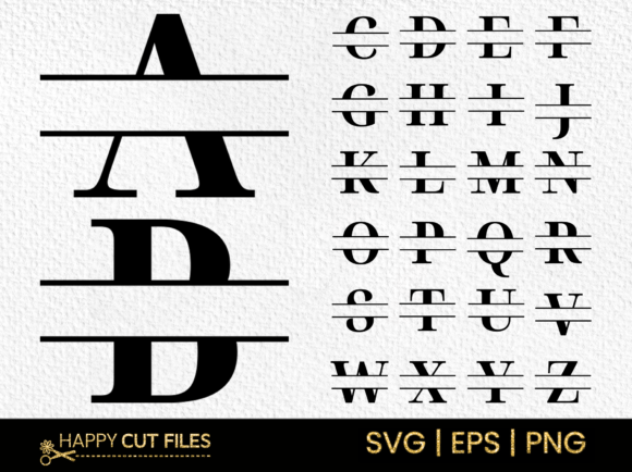 Simple Modern Monogram Font a-Z Svg Png Graphics and Illustrations