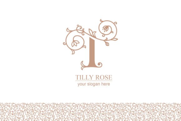 T Logo, Letter T Monogram, Style – Floral Graphics and Logos