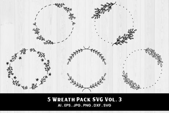 Wreath Pack SVG Vol. 3 5 Variations Graphics for Crafts